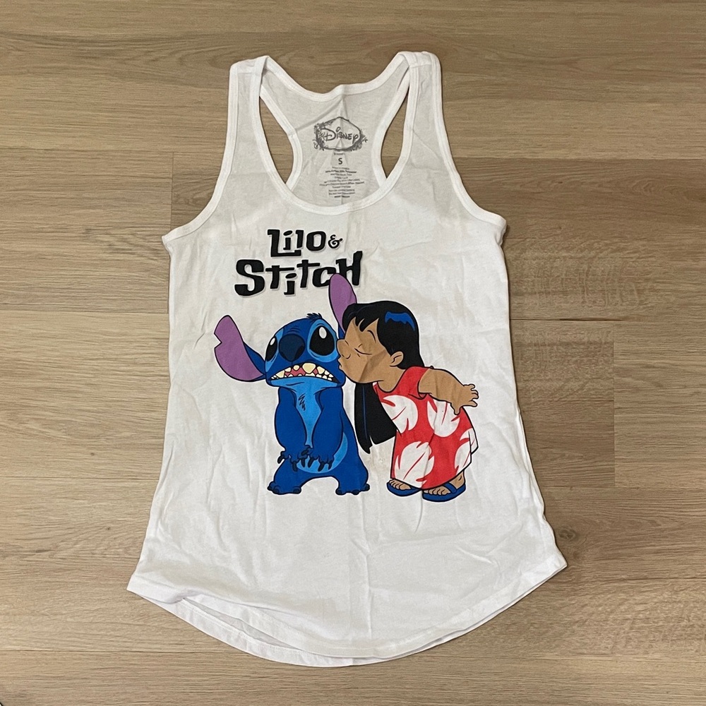 Disney Lilo & Stitch White and Blue Tank Top